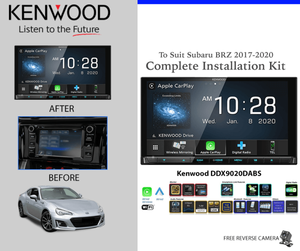 Kenwood DDX9020DABS for Subaru BRZ 2017-2020 Car Stereo Upgrade