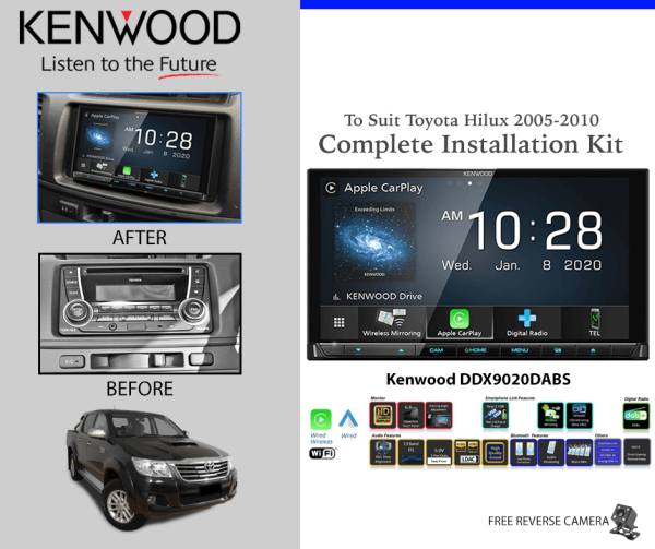 Kenwood DDX9020DABS To Suit Toyota Hilux 2005-2010 Stereo Upgrade
