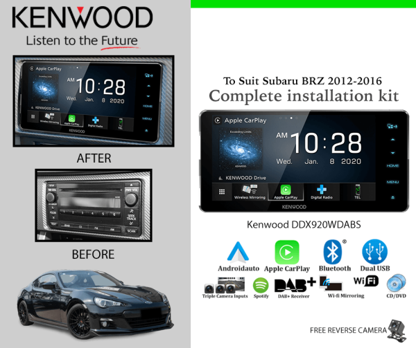 Kenwood DDX920WDABS for Subaru BRZ 2012-2016 Car Stereo Upgrade