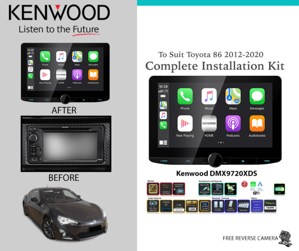 Kenwood DMX9720XDS Car Stereo Upgrade To Suit Toyota 86 2012-2020