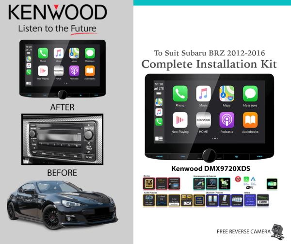 Kenwood DMX9720XDS for Subaru BRZ 2012-2016 Car Stereo Upgrade