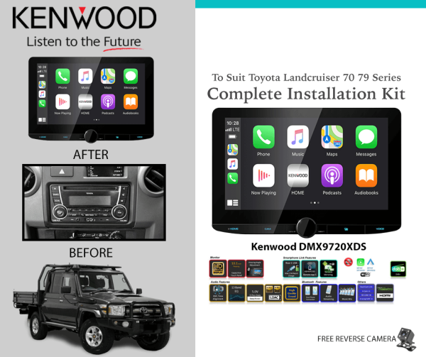 Kenwood DMX9720XDS Stereo Upgrade To Suit Toyota Landcruiser 70 79 Series