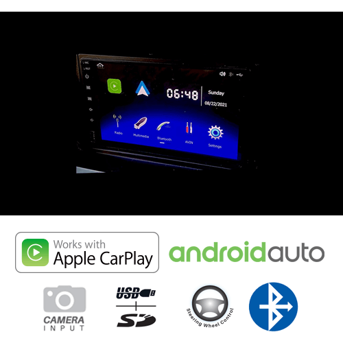Universal 7” Replacement Head Unit-Wired Apple CarPlay/Wired Android Auto