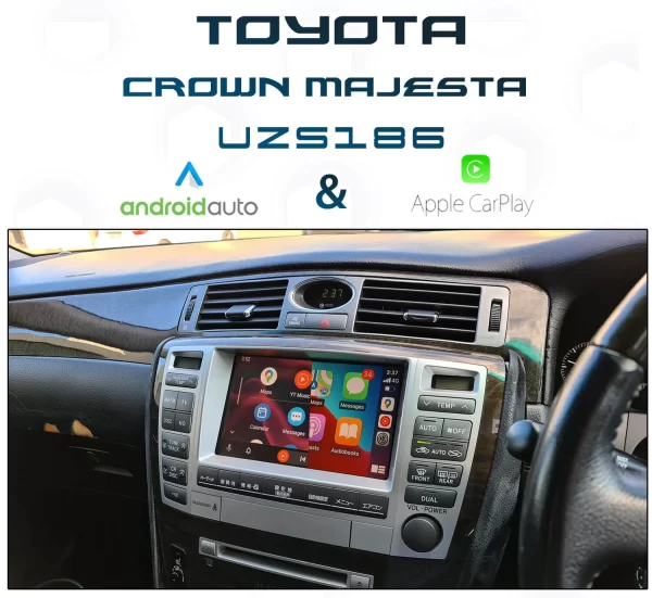 [2004-07] Toyota Crown Majesta UZS186 S1 – Apple CarPlay & Android Auto Integration *Plug and Play