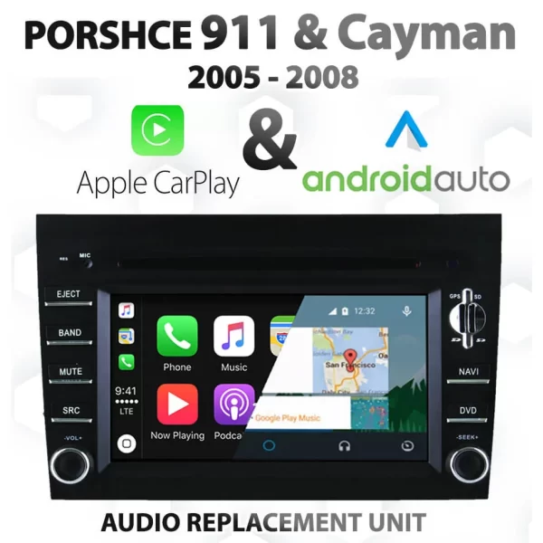 [2005-2008] Porsche 911 / Cayman – Touch 6.8″ Android Auto & Apple CarPlay Infotainment unit