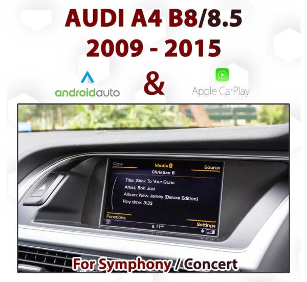 Audi A4 B8/8.5 Symphony/Concert Audio – Touch Android Auto & Apple CarPlay Integration