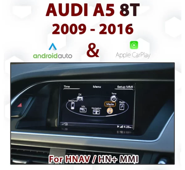 Audi A5 8T 3G MMI TOUCH Overlay- Apple CarPlay & Android Auto Integration