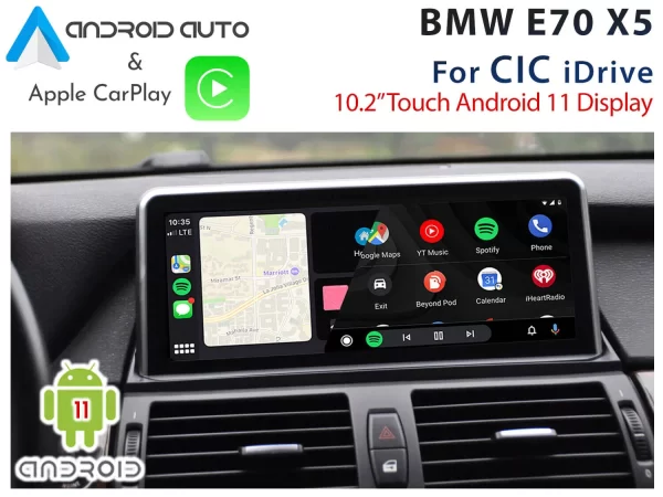 BMW E70 X5 LCI / CIC iDrive – 10.2″ Touch Android 11 Display with CarPlay & Android Auto