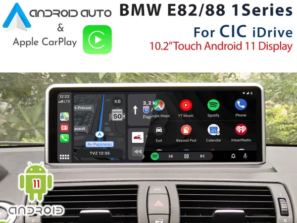 BMW E82/E88 1 Series – 10.2″ Touch Android 11 Display with Apple CarPlay & Android Auto