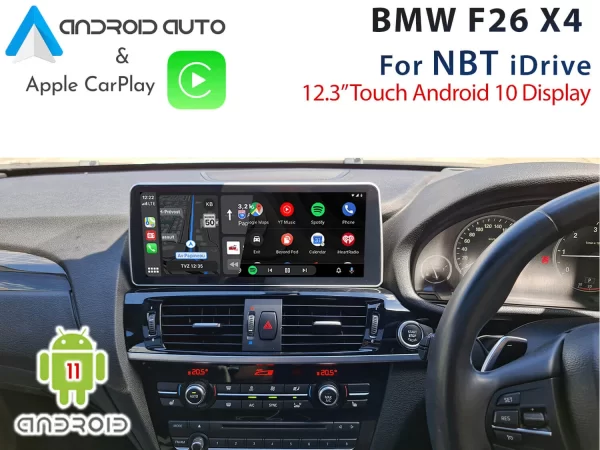 BMW F26 X4 NBT iDrive – 12.3″ Touch Android 11 Display + Apple CarPlay & Android Auto