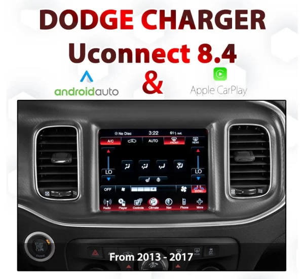 Dodge Charger 2013 – 2017 UConnect 8.4″ Integrated Apple CarPlay & Android Auto Upgrade