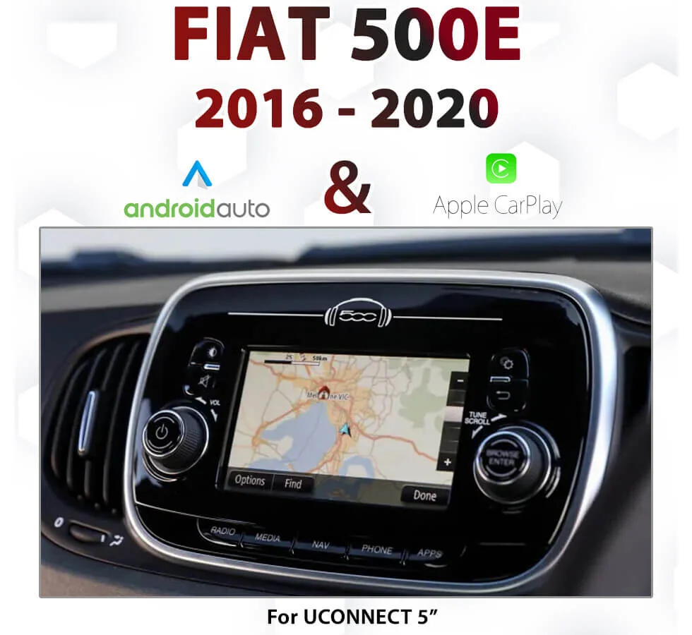 Fiat 500 – UConnect 5″ Apple CarPlay & Android Auto Integration - Reverse  Safe