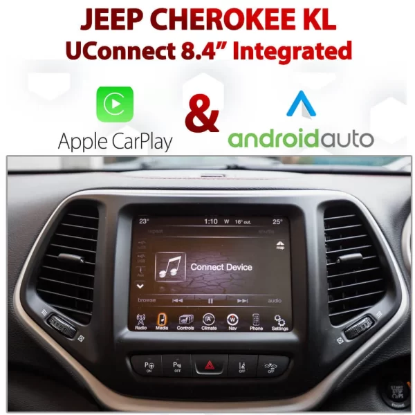 Jeep Cherokee KL UConnect 8.4″ Integrated Android Auto & Apple CarPlay Package Kit