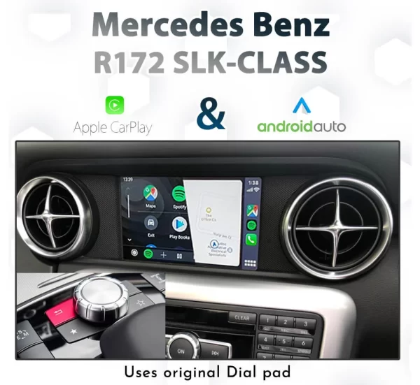 Mercedes Benz R172 SLK-Class 2011 – 2015 : Dial control Android Auto & Apple CarPlay