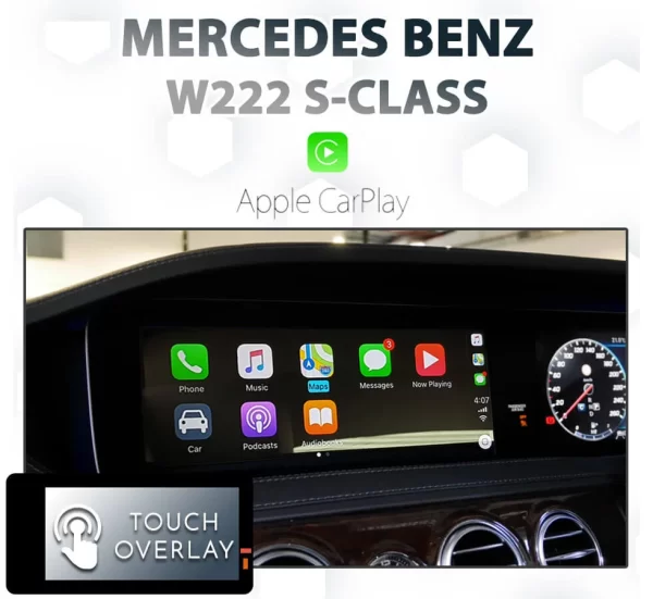 Mercedes Benz W222 S-CLASS Touch overlay Apple CarPlay Integration