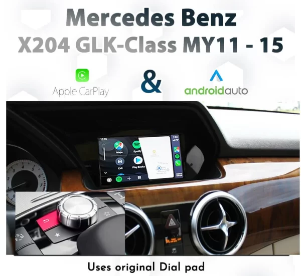 Mercedes Benz X204 GLK-Class 2011 – 2015 : Dial control Apple CarPlay & Android Auto