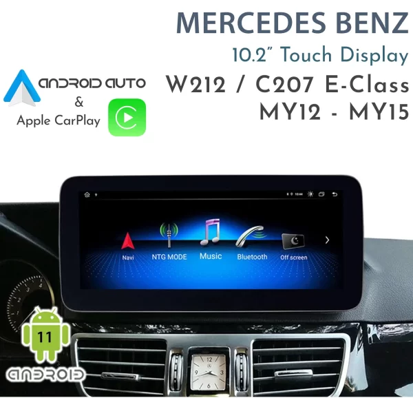 [MY12-MY15] Mercedes Benz W212 / C207 E-Class – 10.2″ Touch Display with Apple CarPlay & Android Auto