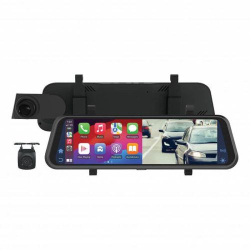 AM9M02R: 9" WIRELESS SMARTPHONE MIRROR MONITOR WITH REVERSE CAMERA & DUAL CHANNEL RECORDING